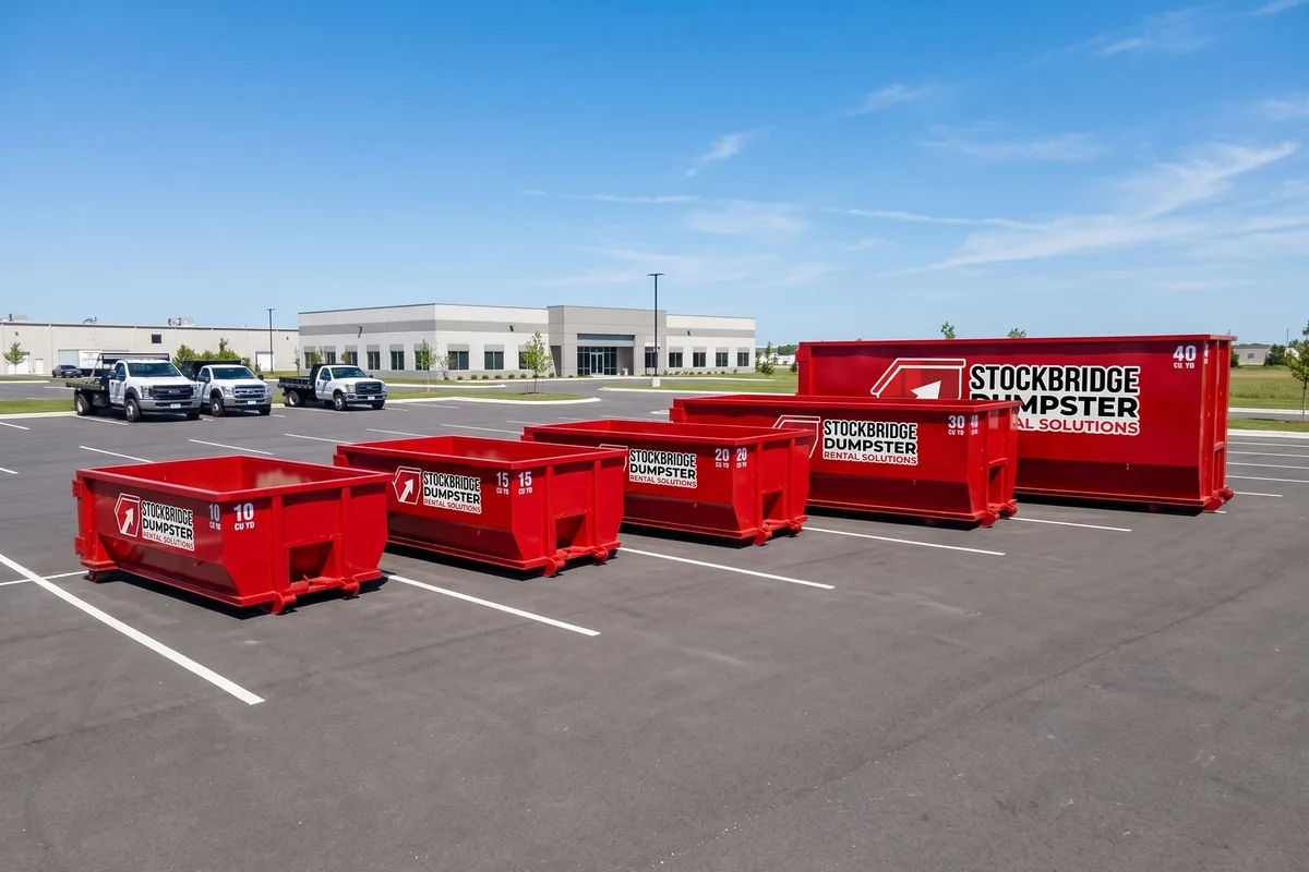 10 yard roll-off dumpster from Stockbridge Dumpster Rental Solutions