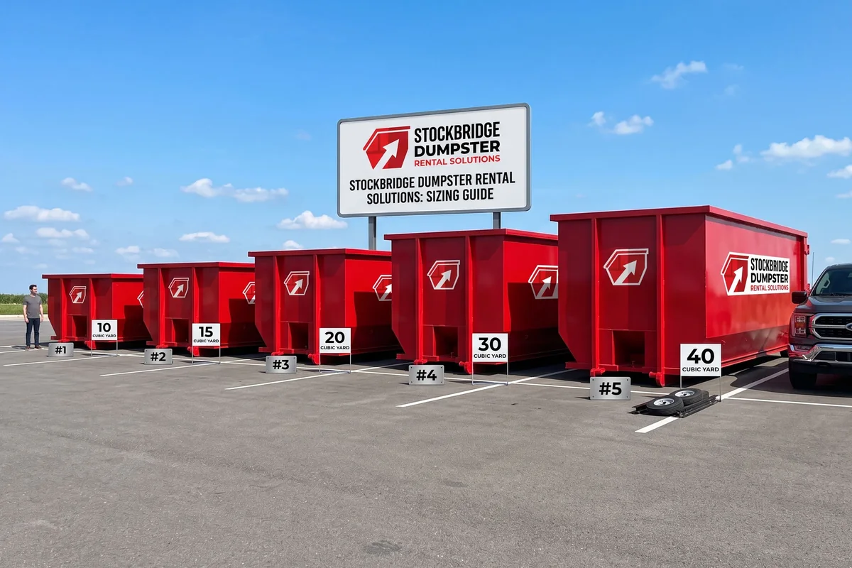 15 yard roll-off dumpster from Stockbridge Dumpster Rental Solutions