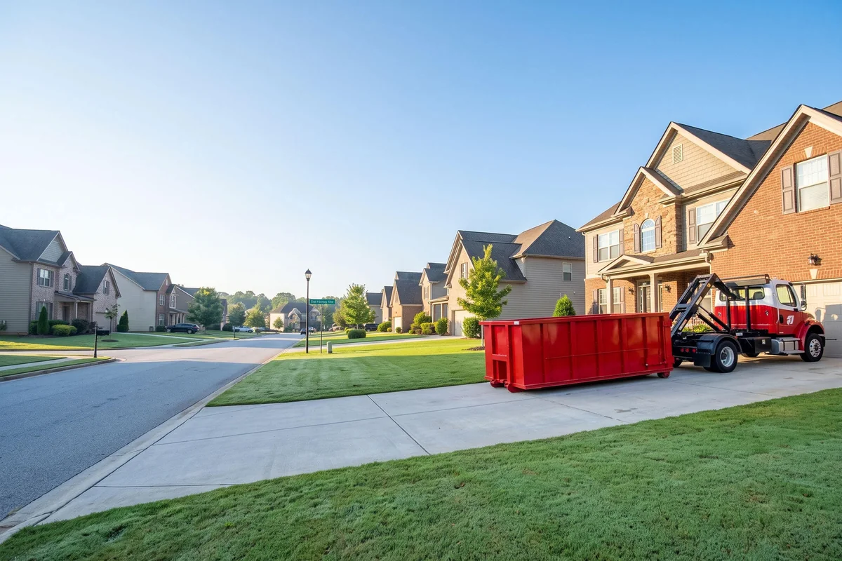 20 yard roll-off dumpster from Stockbridge Dumpster Rental Solutions