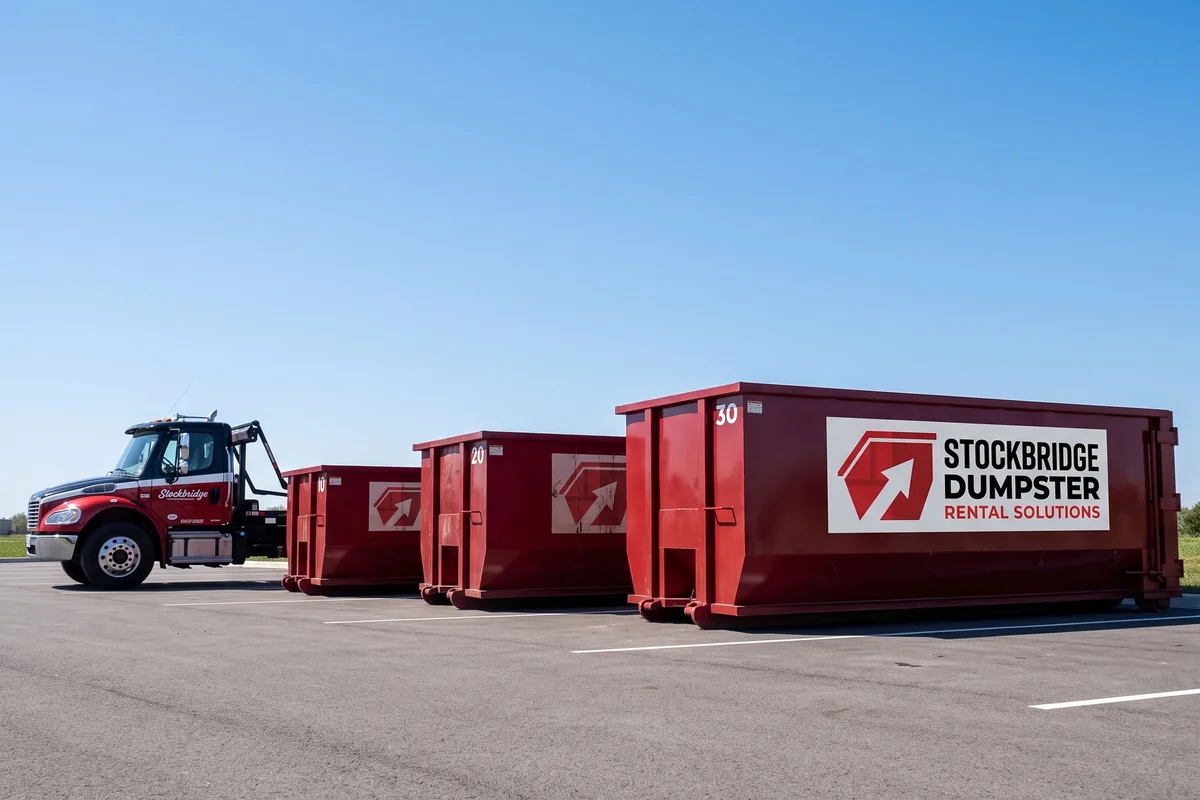 30 yard roll-off dumpster from Stockbridge Dumpster Rental Solutions