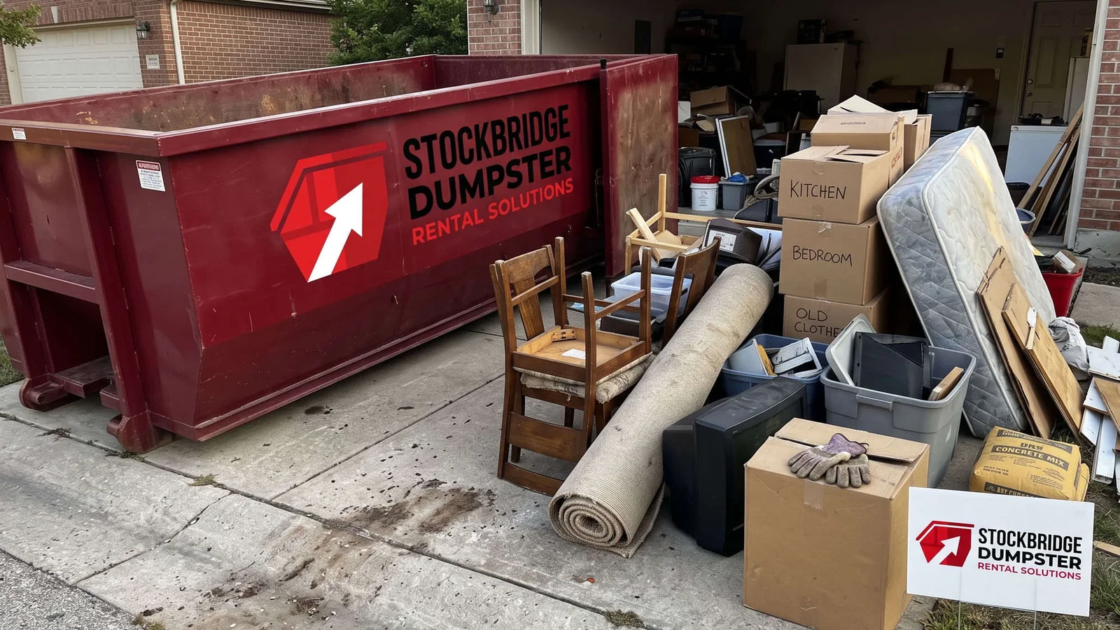 Guide to acceptable and prohibited items for a rental dumpster